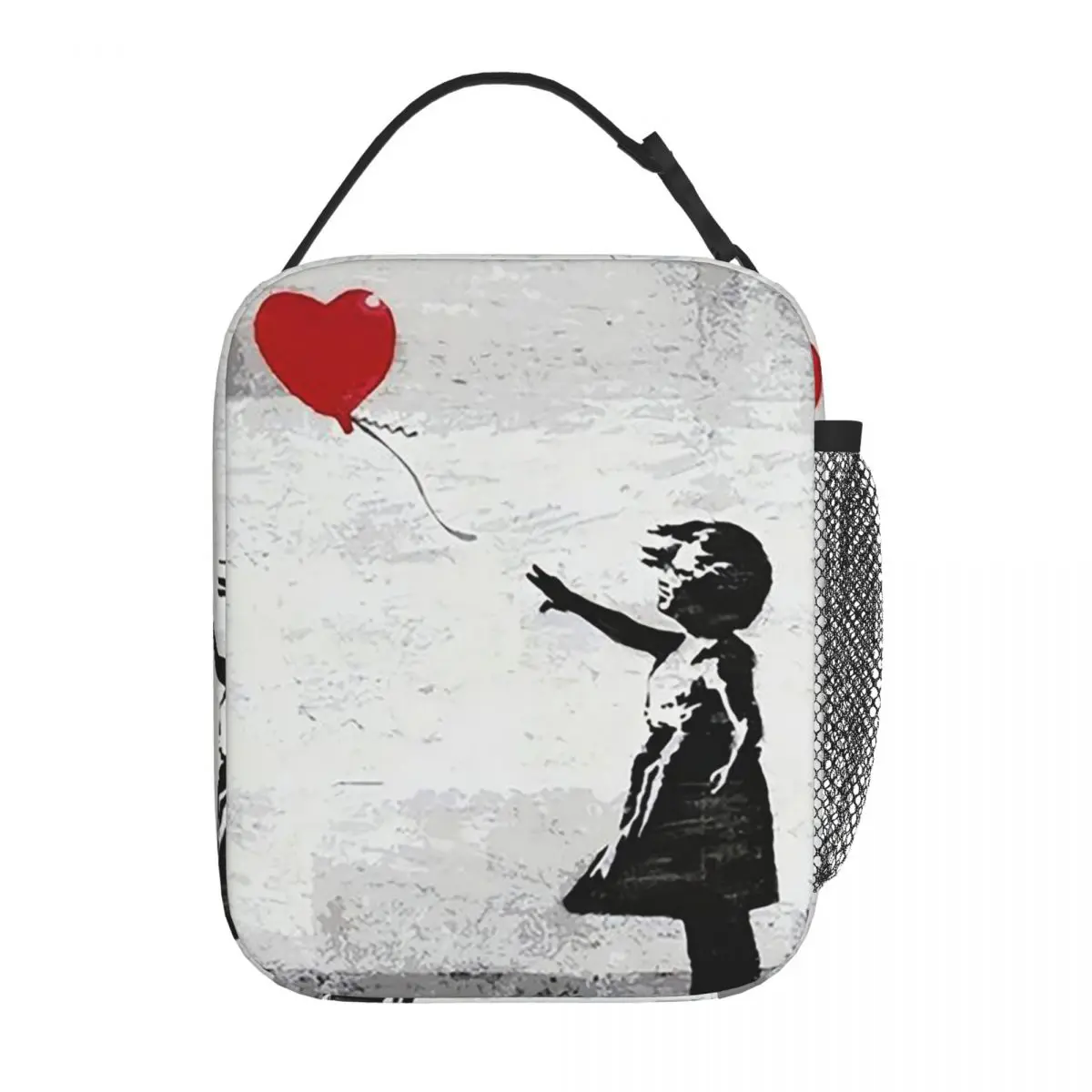Banksy Street Pop Art 여성용 사각형 절연 도시락 가방 사무실 쿨러 열 식품 상자 토트 누출 방지 도시락 용기