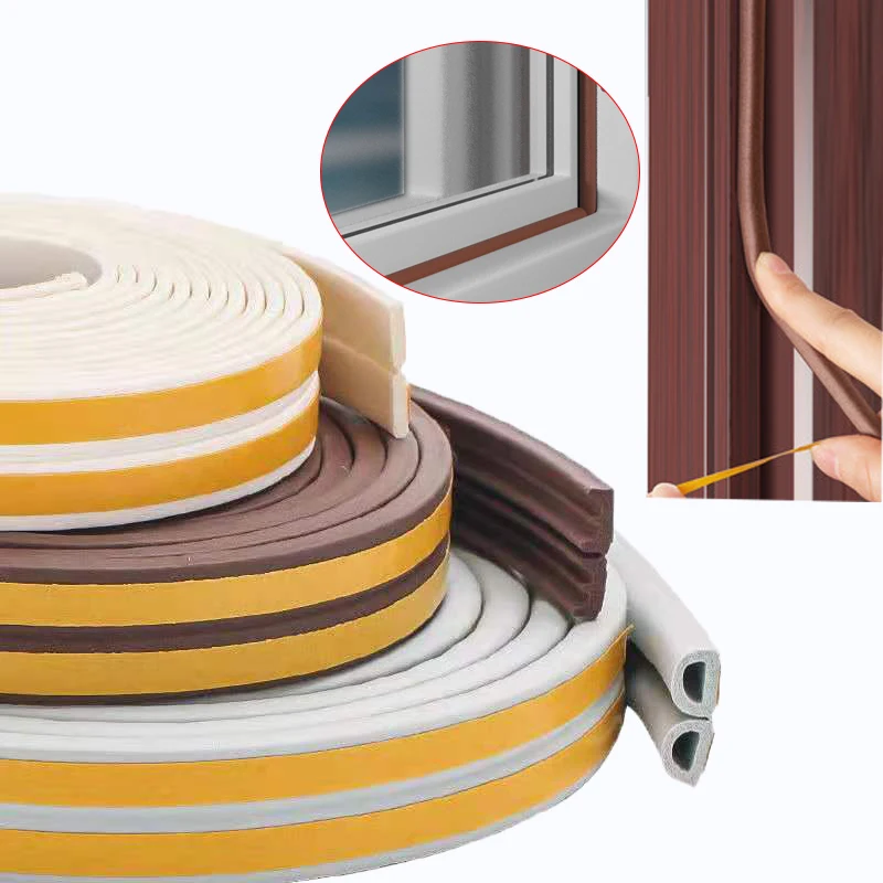 Self-Adhesive Door And Window Sealing Strip Glass Window Anti-Collision Rubber Strip Foam Sound Insulation 5Meters