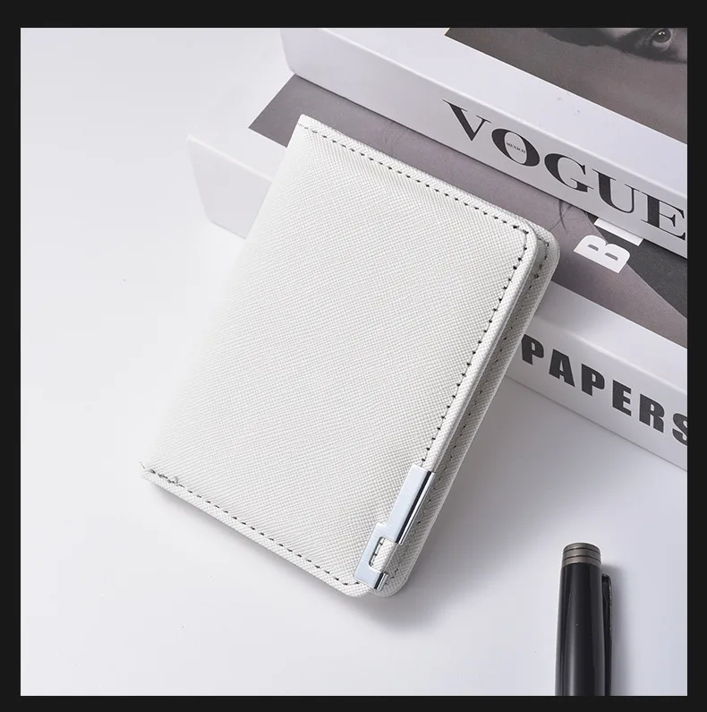 Small Slim Business-Style Wallet - Multiple Card Slots, Credit Card and Driver's License Holder, Geometric In Black Faux Leather