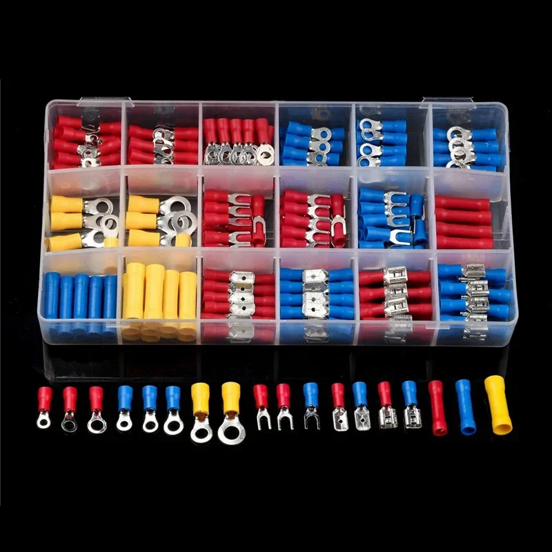 Wire Connector Kit 102/300 pcs wire connector kit male and female insulated terminals cold crimp terminals crimp spade butt connector kit