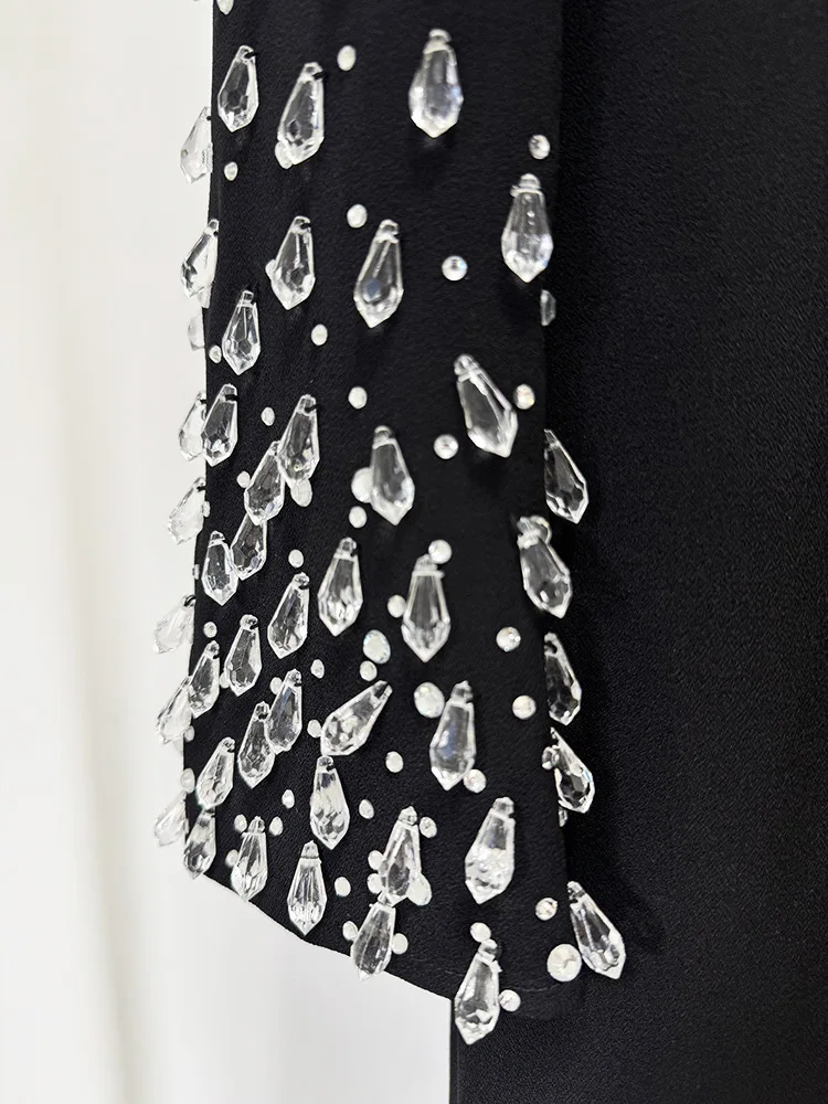 فستان سهرة ماكسي شبك وخرز