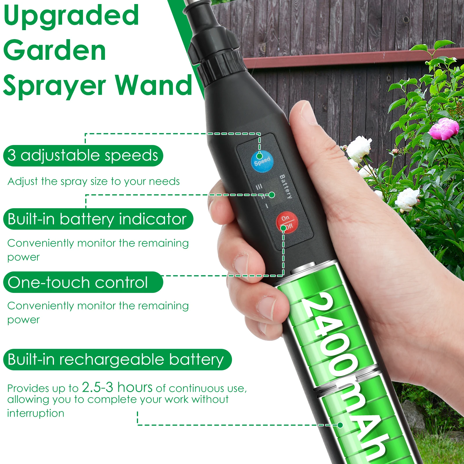 أداة الري الكهربائية القابلة للسحب مزودة بـ 4 فوها...