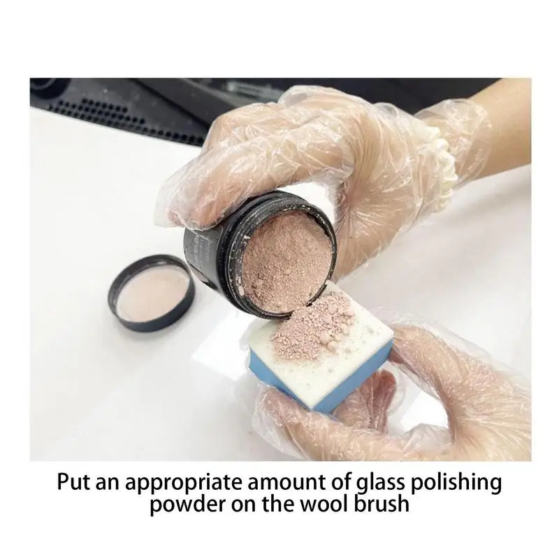 80g Car Glass Polishing Powder Auto Glass Degreasing Film Repair Powder Car Window Scratches Removal Oil Film Powder For Glass