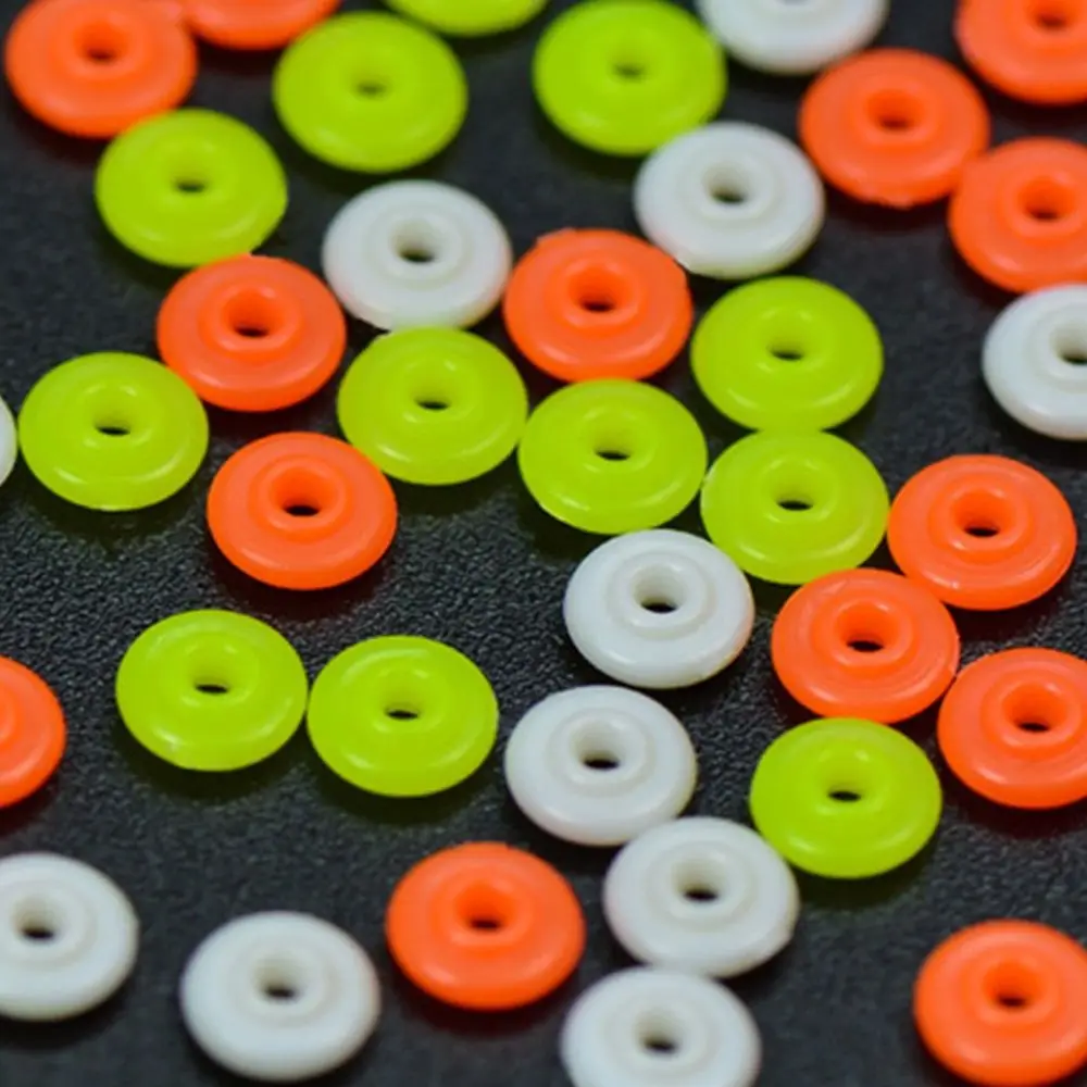 100 perles stopper demi-rondes pour pêche en mer - Beads flottants rouges 3/4mm accessoires