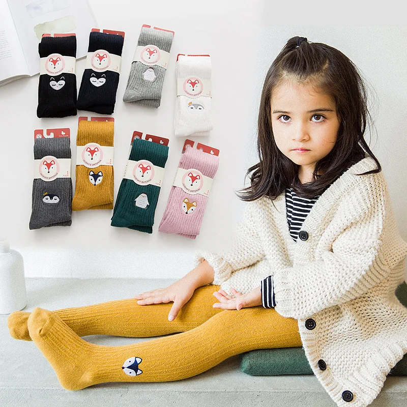 

Children Leggings Autumn and Winter Girls' Tights Boneless Combed Cotton Embroidered Pantyhose Princess stockings