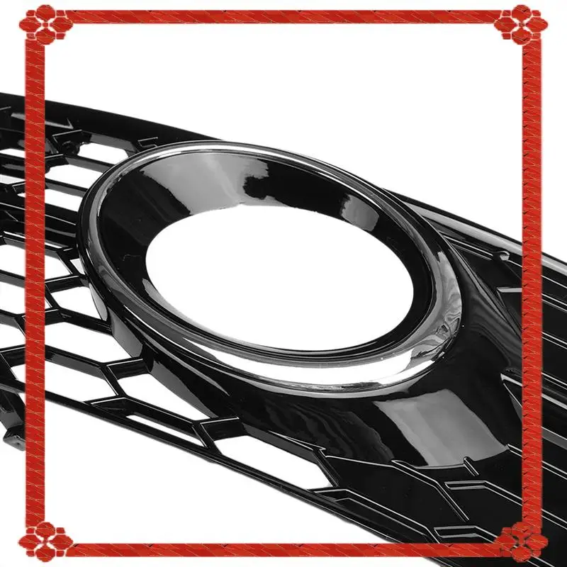 Car Front Bumper Fog Light Lamp Grille Cover Parts Accessories For A6 C6 S-Line 2008-2011 Black 4F0807681Q01C 4F0807681Q02C