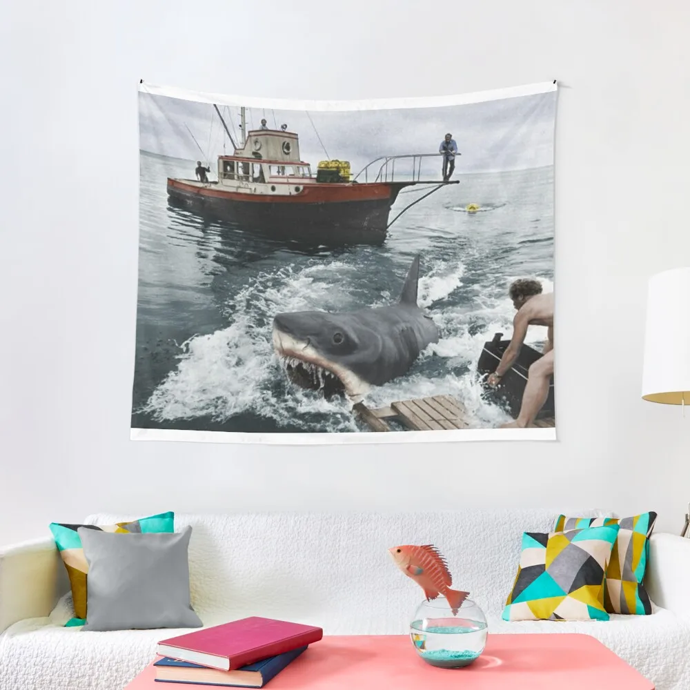 

Jaws Photography Tapestry Luxury Living Room Decoration Carpet On The Wall Tapestry