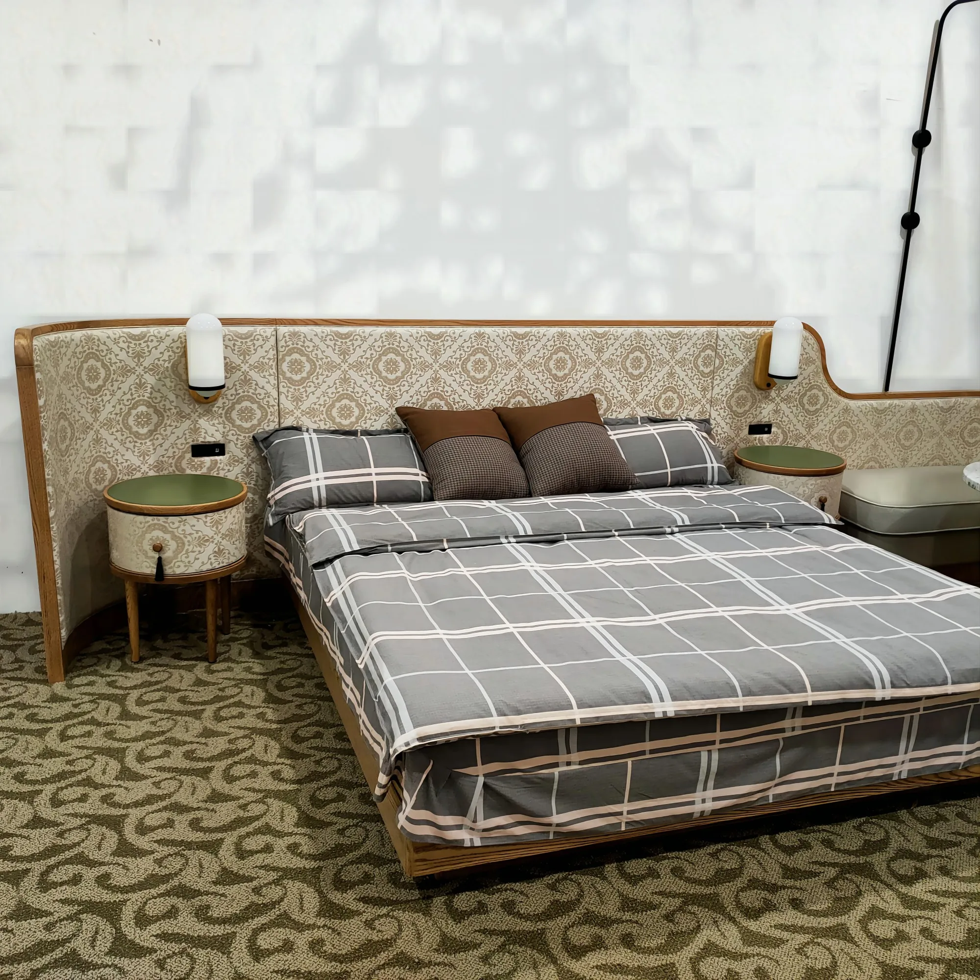 High Quality Holiday Inn Modern Hotel Bed King Size Laminated Headboard Commercial Hotel Furniture Headboard