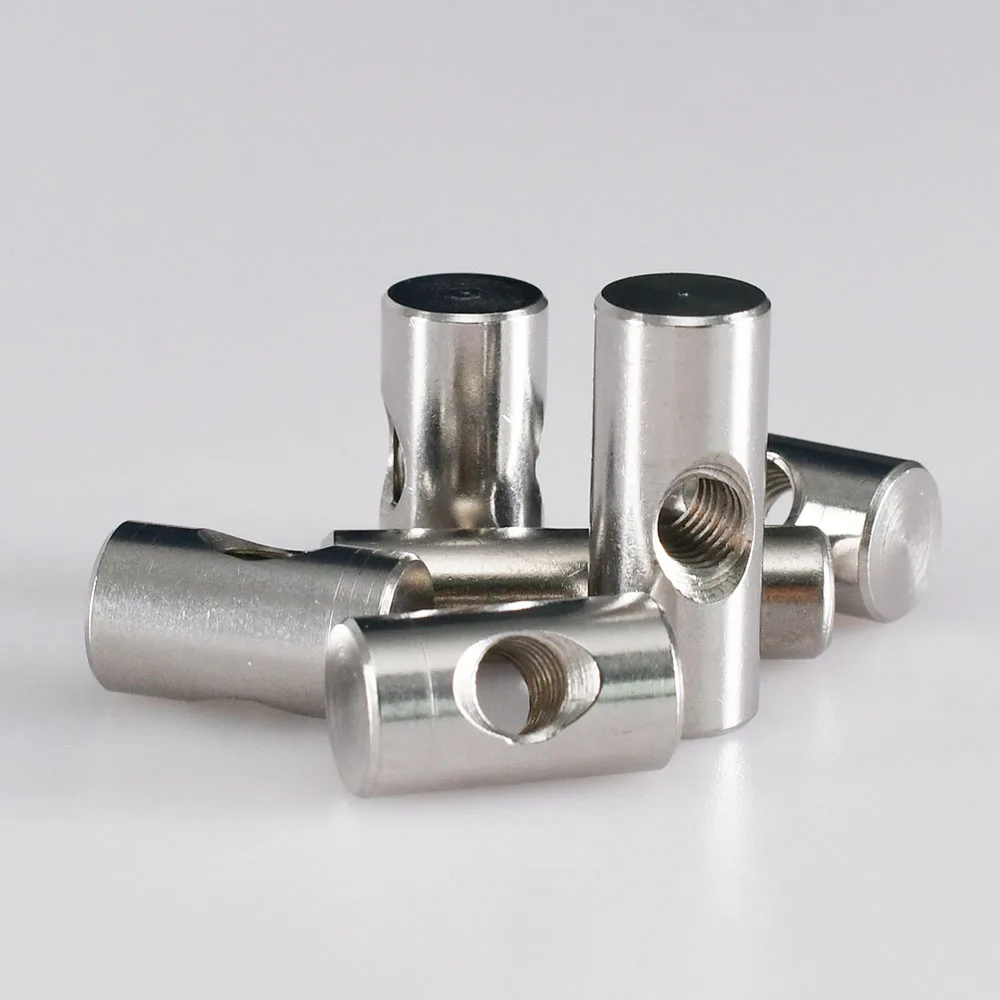 Cross Hole Barrel Nut M4 M5 M6 304 Stainless Steel Bolts Cylindrical Pin Dowel Wood Furniture Embedded Locking Long Nut