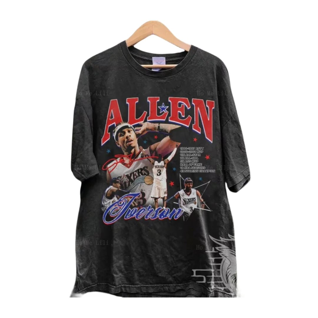 アイバーソン　ベースボールシャツ　NBA　90s Vintage 90s Graphic Style Allen Iverson T-Shirt Oversized