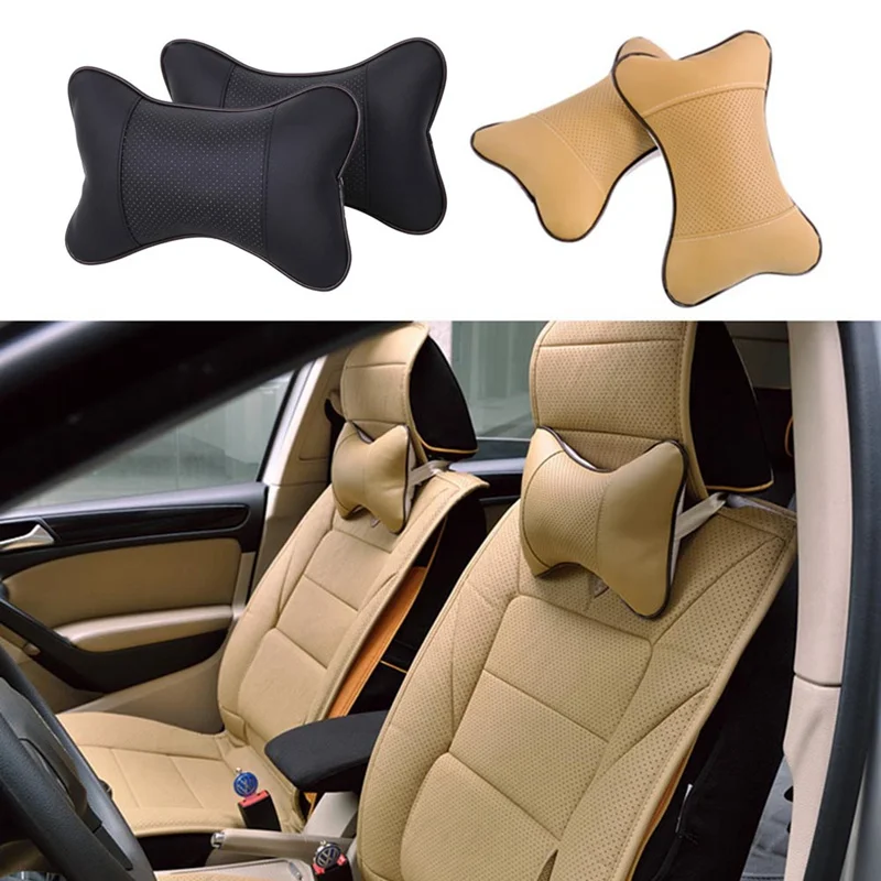 Car Headrest Neck Pillow For Seat Chair Auto Memory Foam Cushion Fabric Cover Soft Head Rest Travel Support For Head Pain Relief