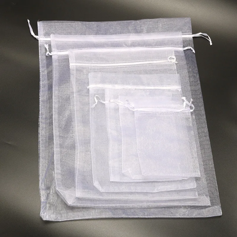 50pcs Chiffon Organza Bags 20x30 25x35 30x40 35x50cm Wedding Birthday Party Candy Chocolate Bags Christmas Gift Box Packing Bags 5