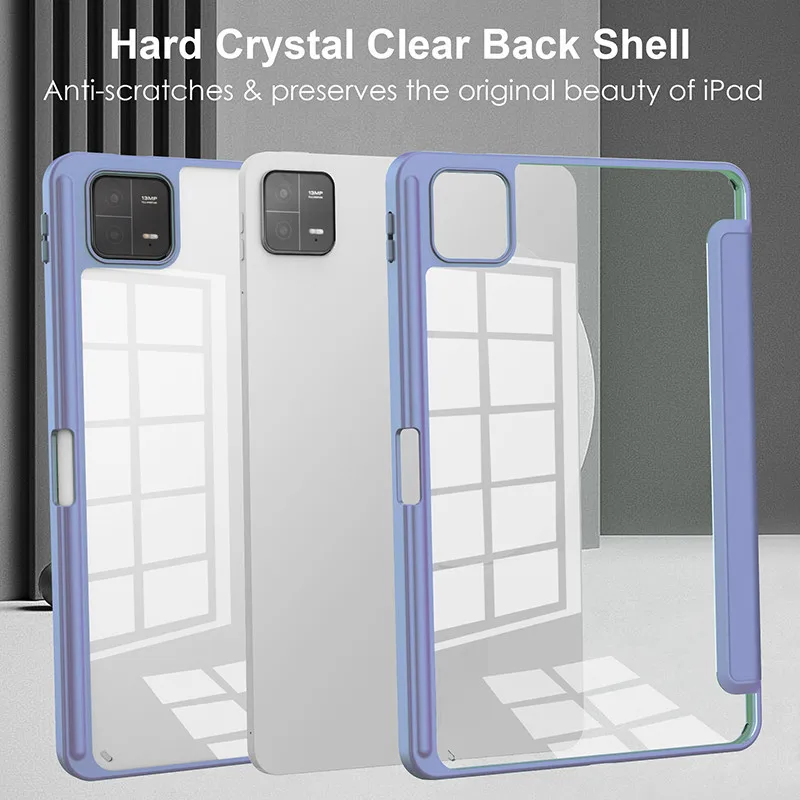 Transparent Hard Back Case with Awake / Sleep Cover for Xiaomi Redmi Pad SE 11 Inch tablet case