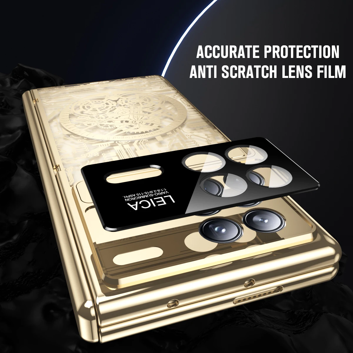 For Xiaomi MIX Fold 3 Case Hinge Mechanical Plating Transparent 360 Full Screen Protector Cover For MIX Fold 3 Case Kickstand