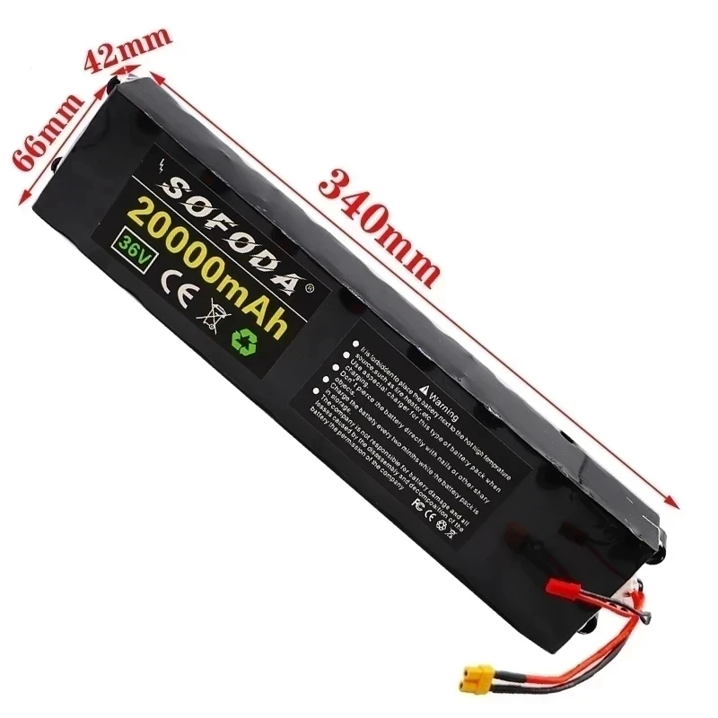 36V 20Ah 18650 Rechargeable lithium Battery pack 10S3P 500W High power for  Modified Bikes Scooter Electric Vehicle,With BMS XT30