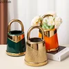 Golden Handbag Shape Ceramic Vase Flowers Pots Desk Decoration Flower Arrangement Creative Floral Vases Room Aesthetic Decor 3