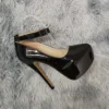 Women's Sexy Pumps Stilettos 14cm Concise Buckle Supper High Heels Fashion Ankle Strap Catwalk Party Wedding Shoes Large Size 44 2
