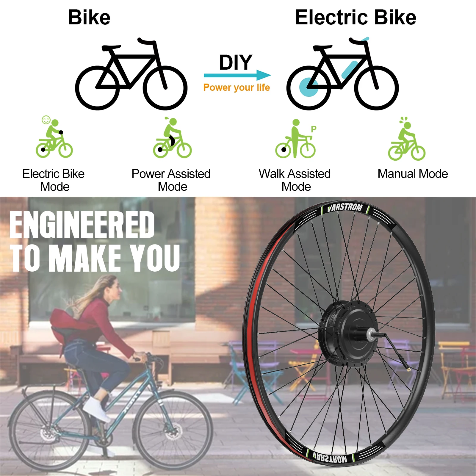Bafang 48V 500W Hub Motor Electric Bicycle Wheel Kit Front Rear