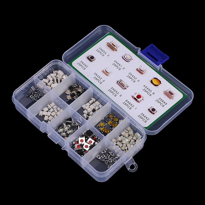 100/250pcs Car Switch Button 10 Types For Smart Light Switch,Car Window Switch,Car Brake Light Switch,Steering Wheel Switch Assembly,Proximity Detection Switch With Box