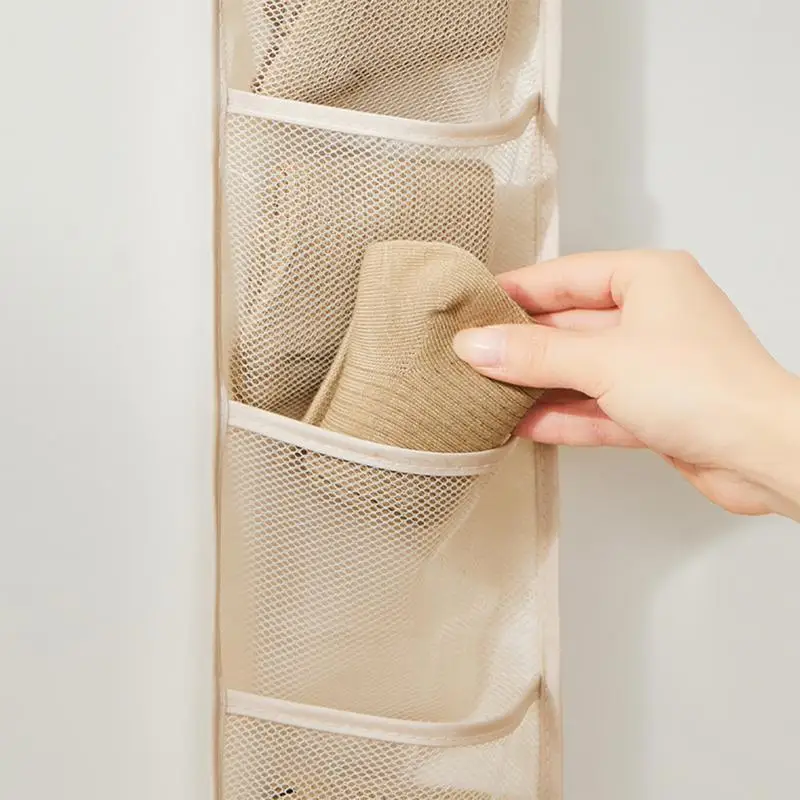 주머니가 있는 다기능 부직포 브라, 정리함 속옷, 브래지어 팬티 보관 가방, 세탁 가능한 걸이식 메쉬 가방, 브라 정리함
