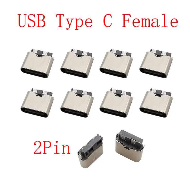 USB Type C Female Jack Charging Port Connectors - Pack of 10