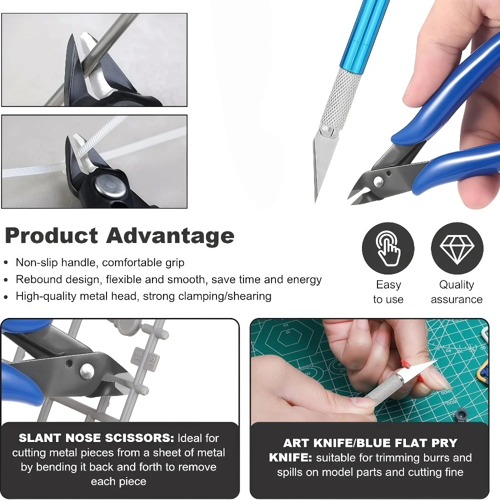 39Pcs 3D Printer Tools Kit FDM SLA Printer Parts Nozzle Cleaner Scraper File Brush Wire Cutter Engraving Knife Repair Tools Set - 6