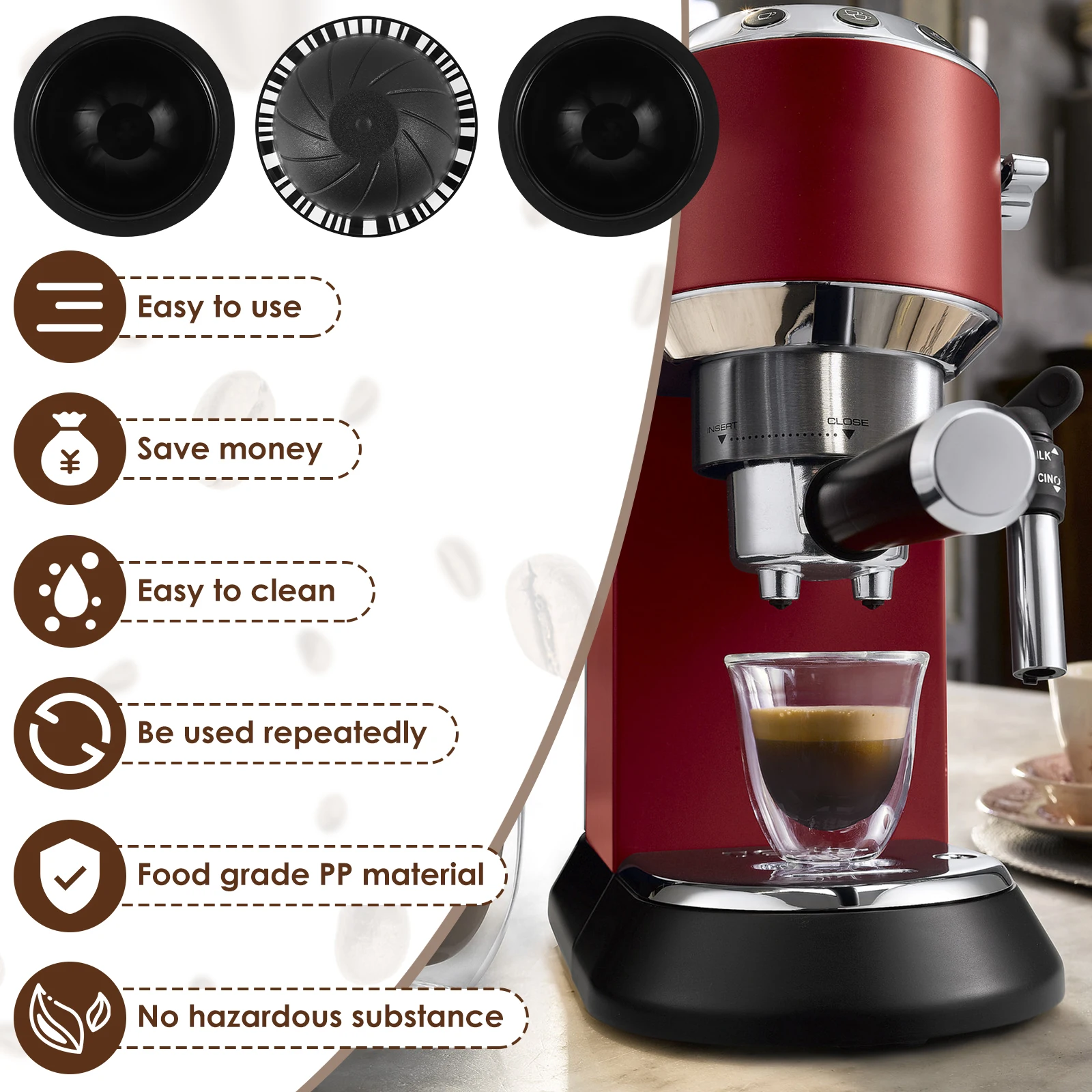 ネスプレッソカプセルボックス用の詰め替え可能なカプセル