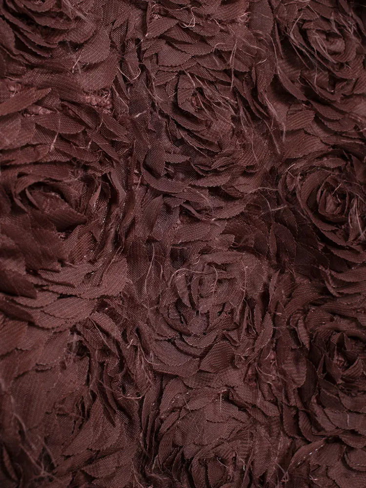 HH Women Elegant 3D Flower Texture Decoration Short Coat O Neck Long Sleeve Jackets Spring Fashion High Street Outerwear