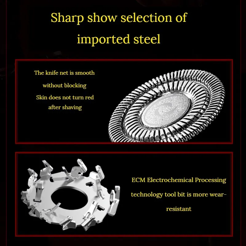 4 In1 Grooming Kit Electric Razor for Head Nose Ears Men Tras Machine 5 Rotating Blade Five Shaving Head Bart Trimer Skullshaver