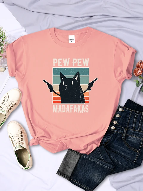 Pew Madafaks 여성 크루 넥 반팔 티셔츠: 스타일과 재미의 완벽한 조화