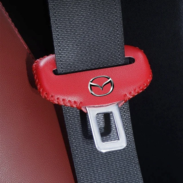 Car Seat Belt Buckle Cover Leather Protector Anti-collision Case For Mazda RX8 RX7 MX3 Axela Atenza MX5 CX9 CX7 SKYACTIV 2pcs