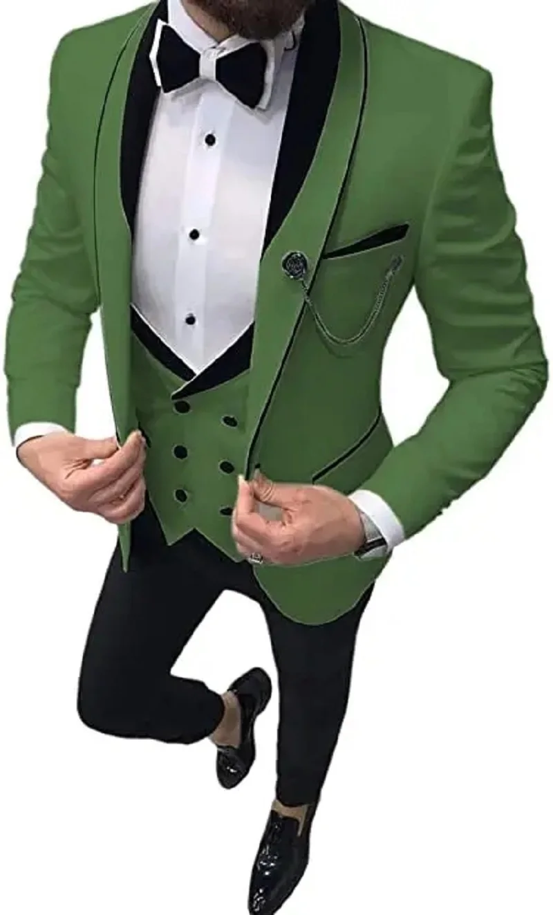 Costume Homme Slim Fit 3 Pieces Tuxedos Groom Wedding Men Suit Tuxedo Terno Masculino De Pour Hommes Blazer