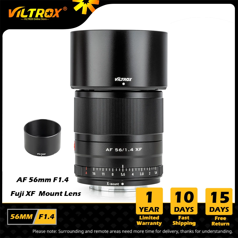 

Объектив VILTROX 56 мм F1.4 X с автофокусом, объектив с большой апертурой, портретный объектив для Fujifilm, объектив Fuji, объектив с X-образным креплением, фотообъектив X-T2