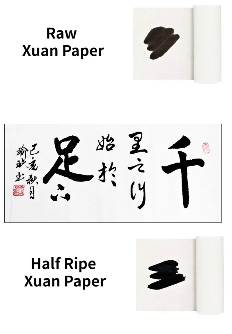 Roll Zeichnung Papier Chinesische Xuan Papier Kalligraphie Malerei Glimmer Reifer Xuan Papier Raw Halb-Reifer Rijstpapier Carta Di Riso – Detail 6