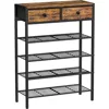 5 Tier Shoe Rack for Entryway, Shoes Storage Organizer with 2 Drawers, for 16-20 Pairs with Wooden Top for Closet, Shoe Cabinets 1