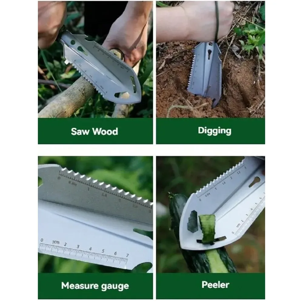 Multi-functional Outdoor Stainless Steel  Small  Hand Shovel Camping Portable Engineer Shovel Field Survival Tools Garden Tools 3