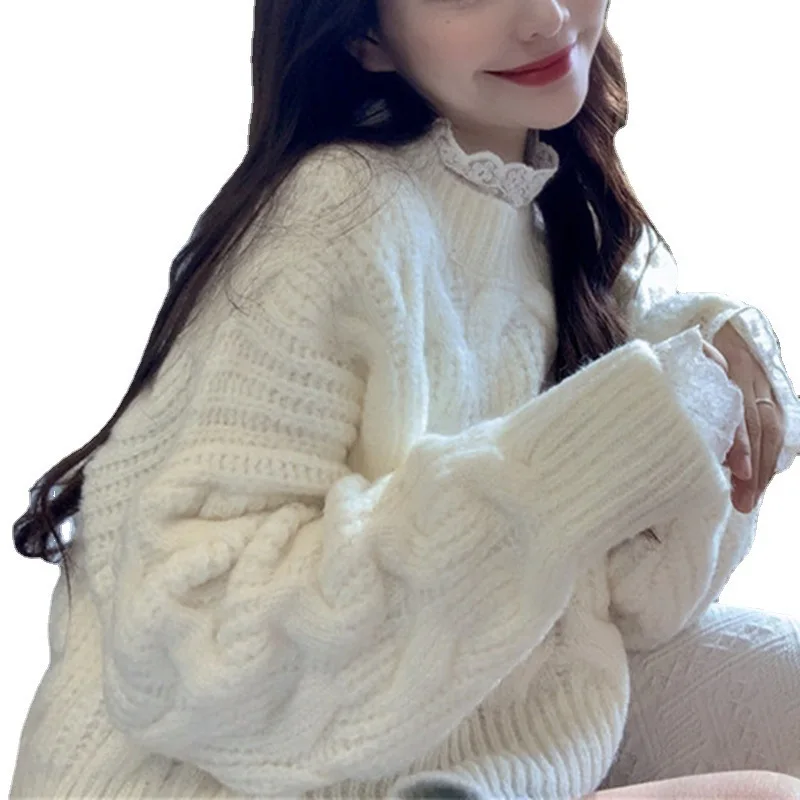 Women Knitted Sweater Autumn Winter Long Sleeve Pullover
