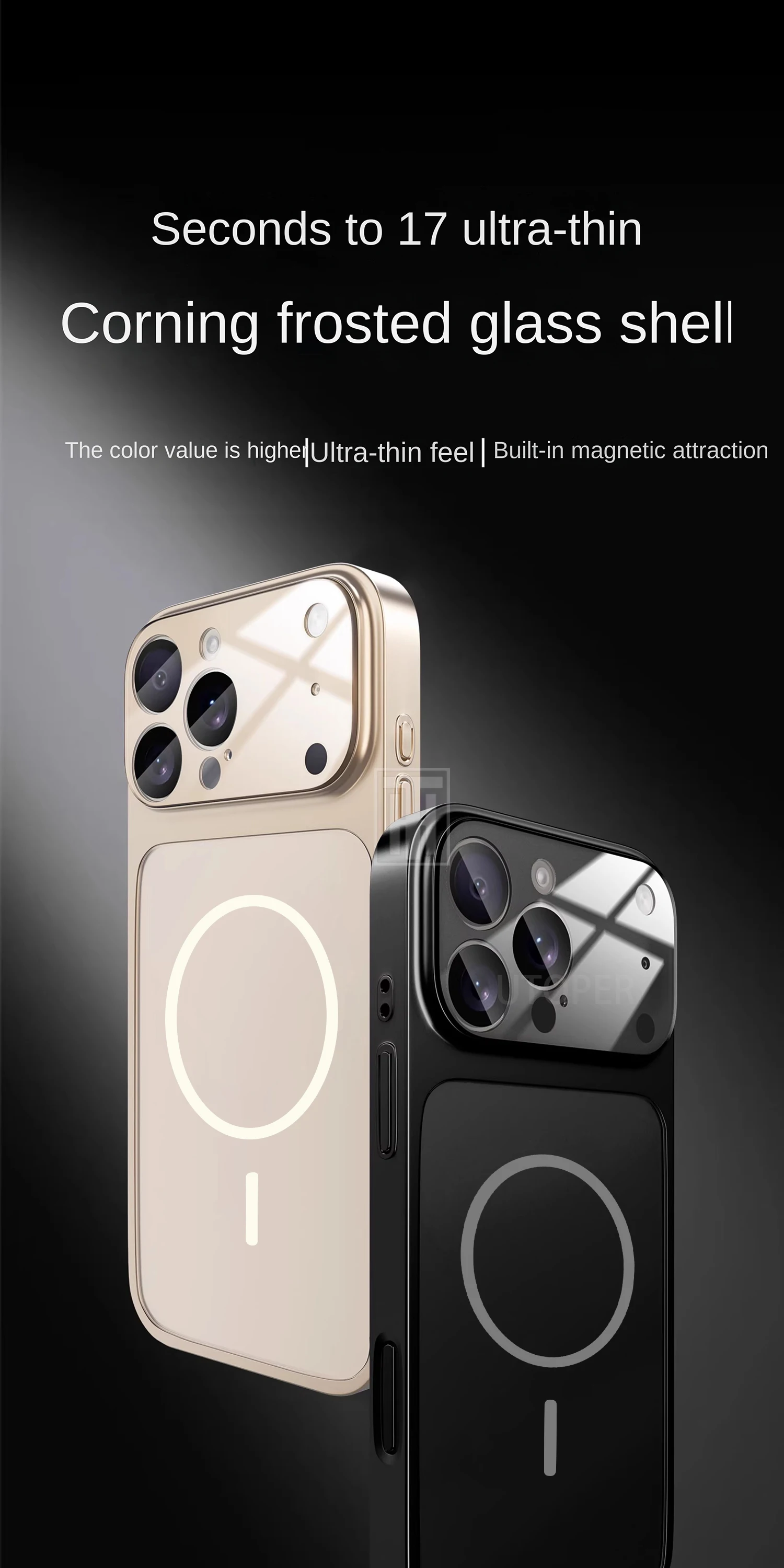 Luxury iPhone Case - Large Frame Glass Lens Protection for iPhone 14151617 Pro Max Magsafe Magnetic PC Hard Cover