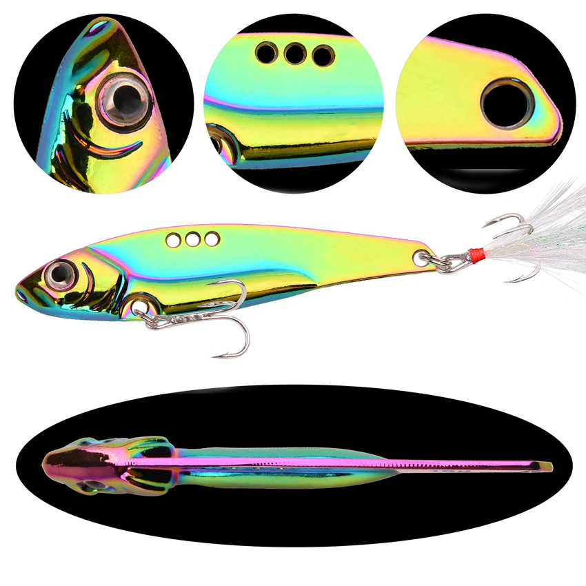 Metal VIB Lures 25g 18g 15g 10g Sequins 3D Eyes Vibrations Spoon Fishing  Bait Bass Artificial Hard Bait Cicada Fishing Tackle - AliExpress
