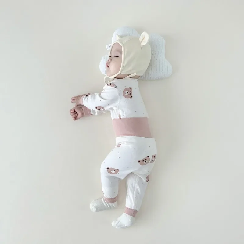 Baby Autumn Clothes Pants Set Children's Underwear High Waist Belly Pants Spring Pajamas Home Wear