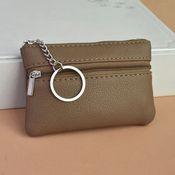 Portamonete da donna in pelle PU Portafogli morbidi ultrasottili portatili con cerniera Piccoli sacchetti per soldi Nuovo portachiavi Porta carte d'identità 1