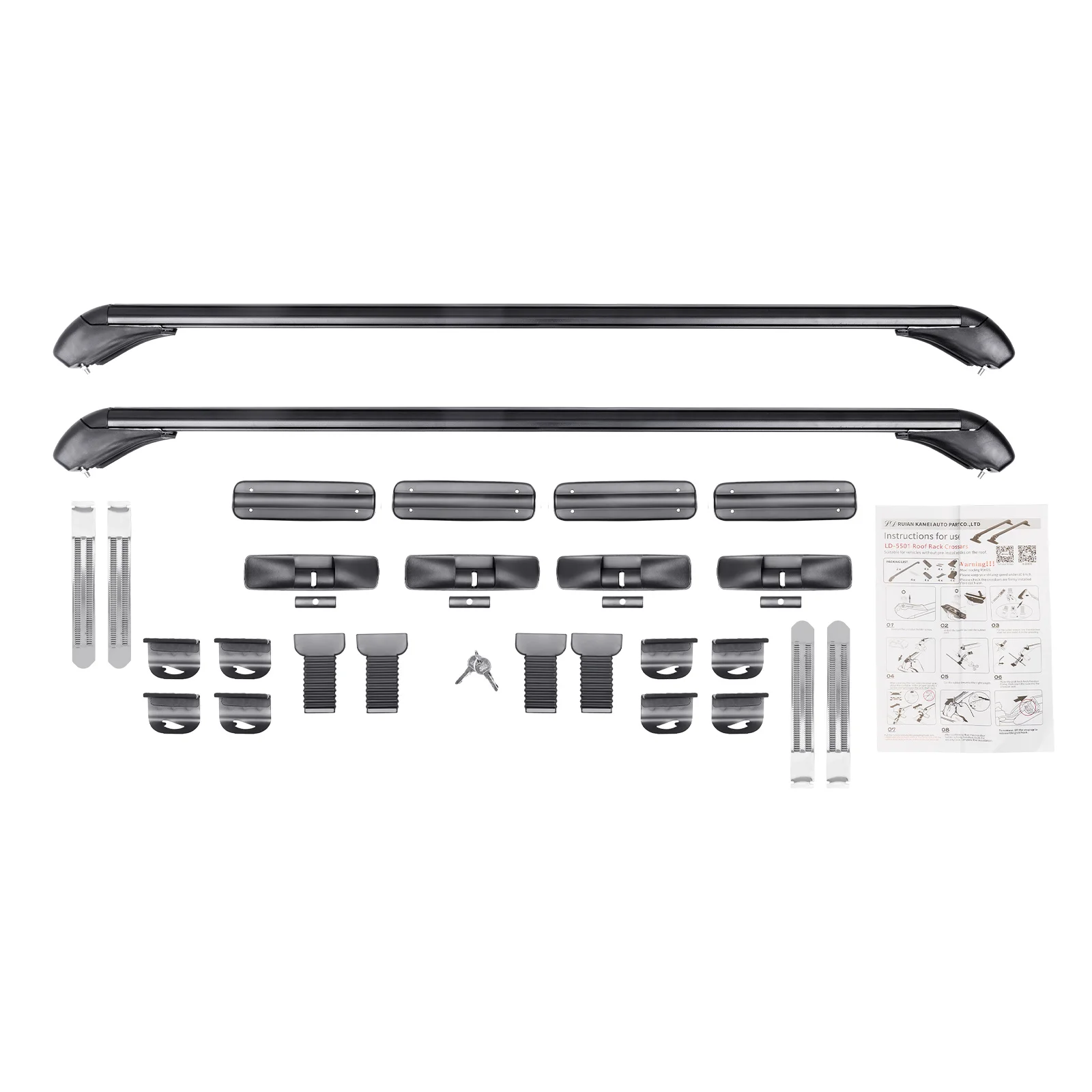 2er-Set Dachträger Querträger aus Aluminiumlegierung, Seitenstangen, Dachgepäckträger mit Schloss – Detail 9