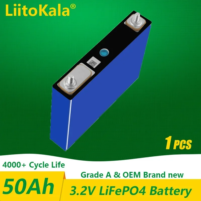 

Литий-железо-фосфатный аккумулятор LiitoKala, 3,2 В, 50 Ач, 1 шт.