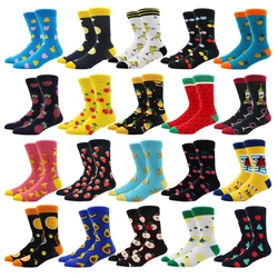 Multi Style Colorfull Combed Cotton Fashion Hip Hop Man Woman Socks Harajuku Fruit Lovely Art Happy Socks High Tube Funny Sokken