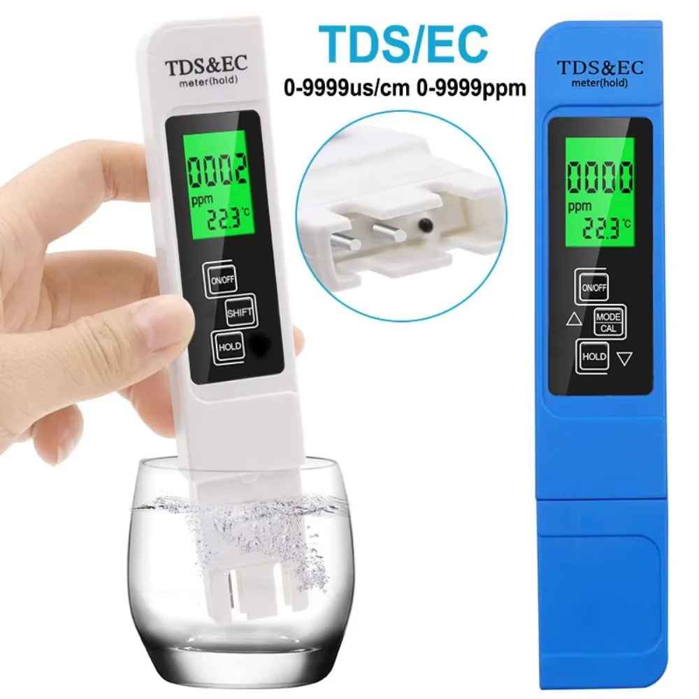 Water Tester Water Quality Detector Conductivity Monitor Tester Water Quality Detection Pen Household Drinking Water EC Meter 2in1 TDS Test Meter Digital Quality Tester