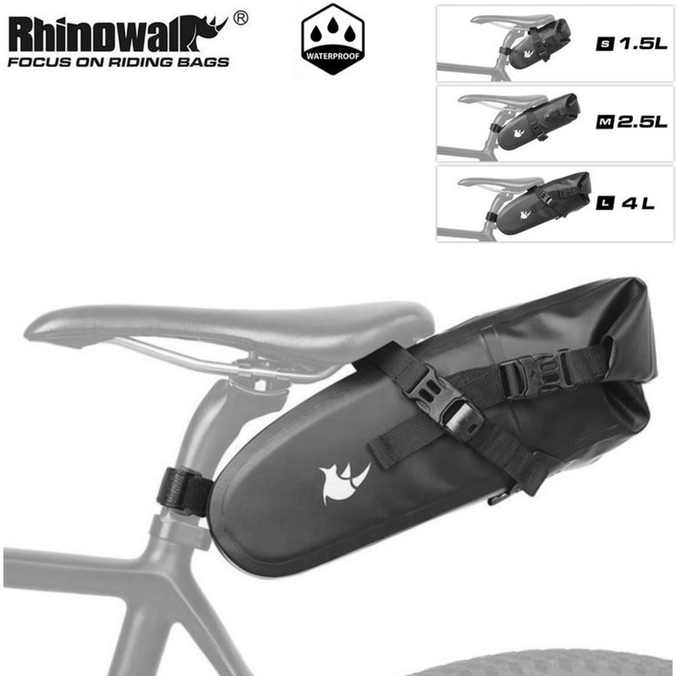 Rhinowalk Bicycle Saddle Bag Waterproof Bike Rear Seat 1.5L/2.5L/4L Bike Tail Rear Bag Cycling Tail Trunk Pannier Small Luggage