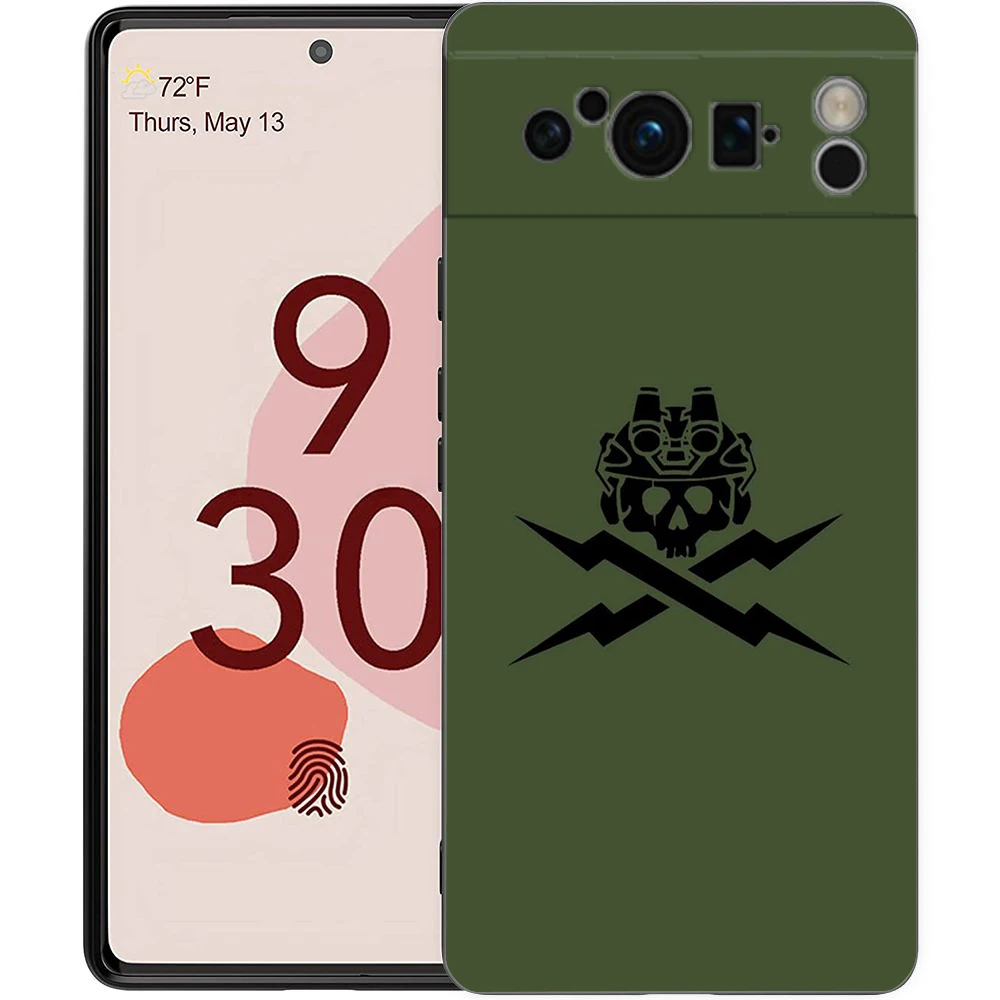 Luxury Black Soft TPU Phone Case with Army Soldier Tactical Insignia Design