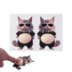 3D Teddy Dog Belly Stickers - Cute Silicone Stress Relief Decor for Home and Phone (Set of 3) (Maine)