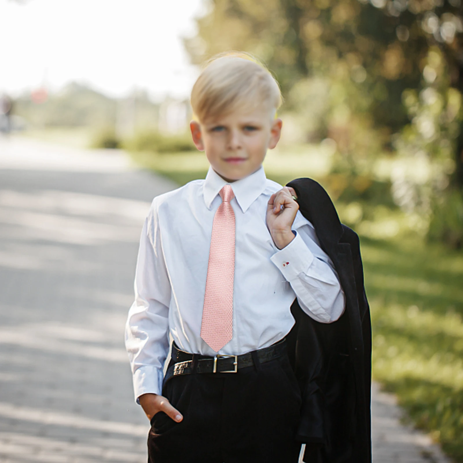 38*6cm Boys Girls Children's Tie Free Knots Elastic Strap Tie Students Kids Stage Performance Costume Accessories Photograph neck tie