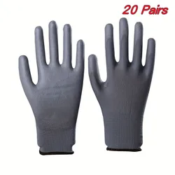 Durable Safety Gloves - Anti - Slip, Wear - Resistant, ESD Protection for Gardening & Woodworking (Gray 20 pairs)